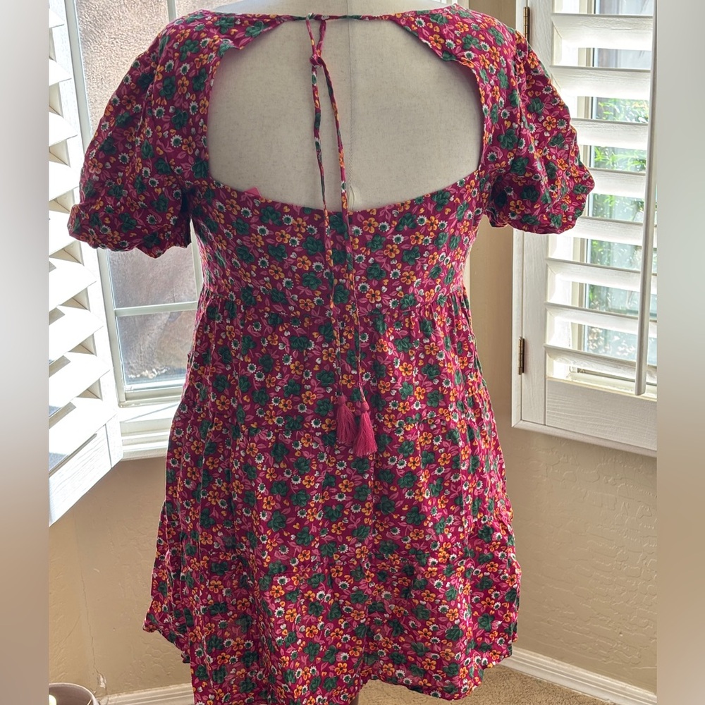 Betsey Johnson Floral Pink Button Up Mini Dress Women’s Size XL New #Jm208976 - Picture 2 of 8